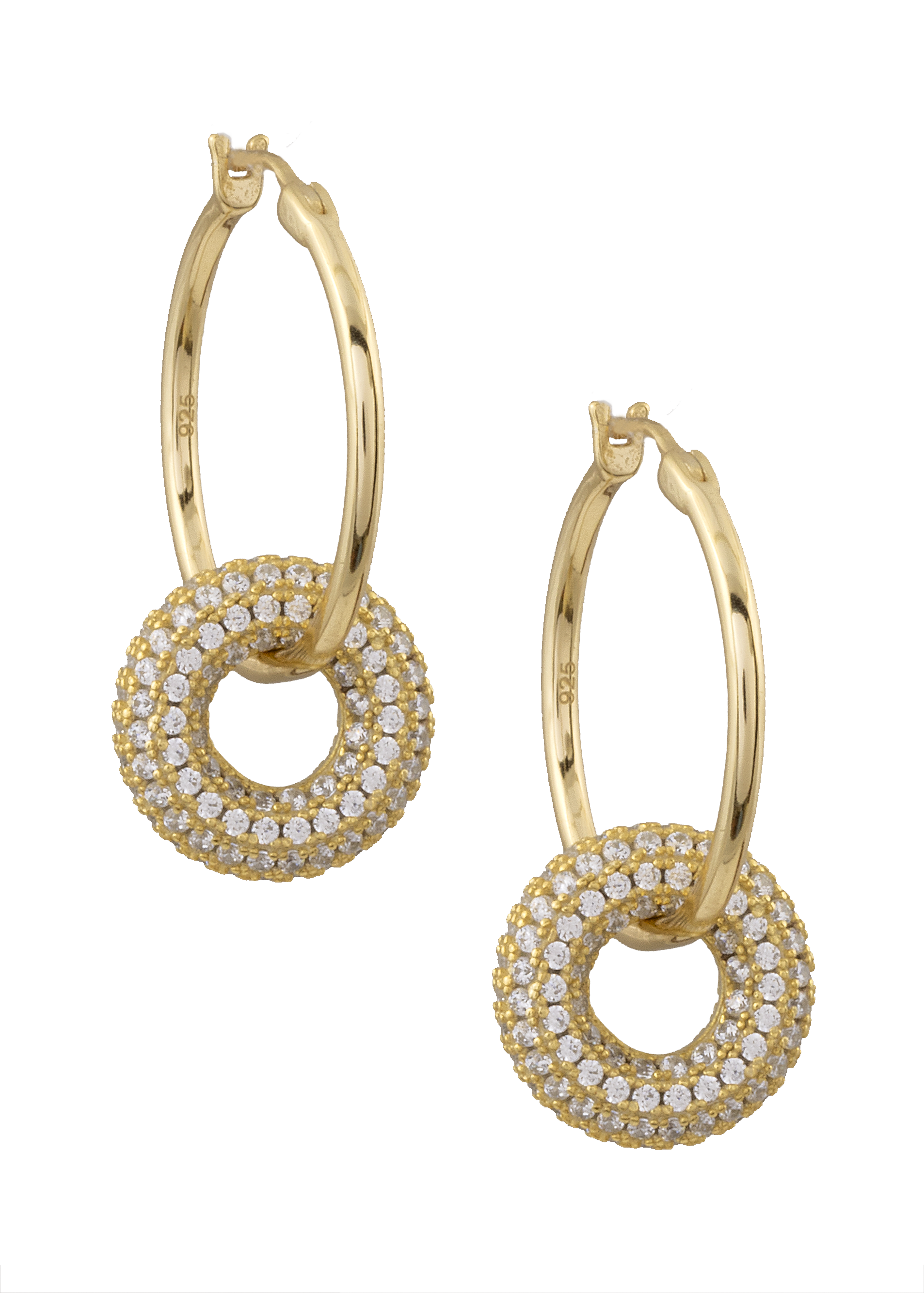 Thick Hoop Charm Earrings - LEILA